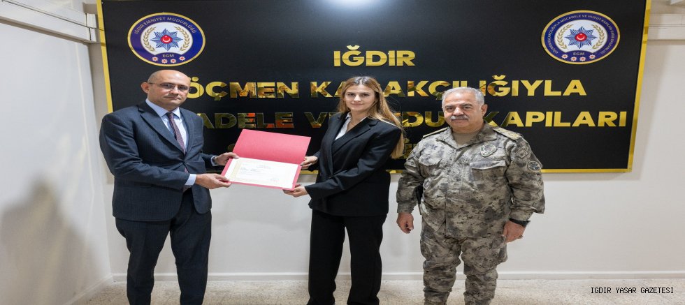 Iğdır Emniyet Müdürü Niyazi Turgay'dan Göçmen Kaçakçılığıyla Mücadele Ekiplerine Başarı Belgesi