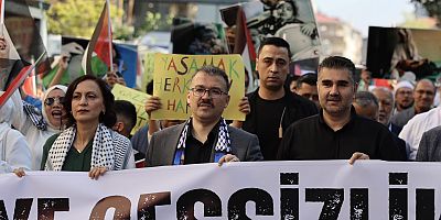 Iğdır Filistin İçin Tek Yürek: Binler  Destek Yürüyüşünde Buluştu